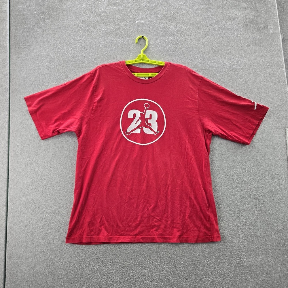 Jordan Men Shirt XXL Red Jumpman 23 Logo Short Sleeve READ